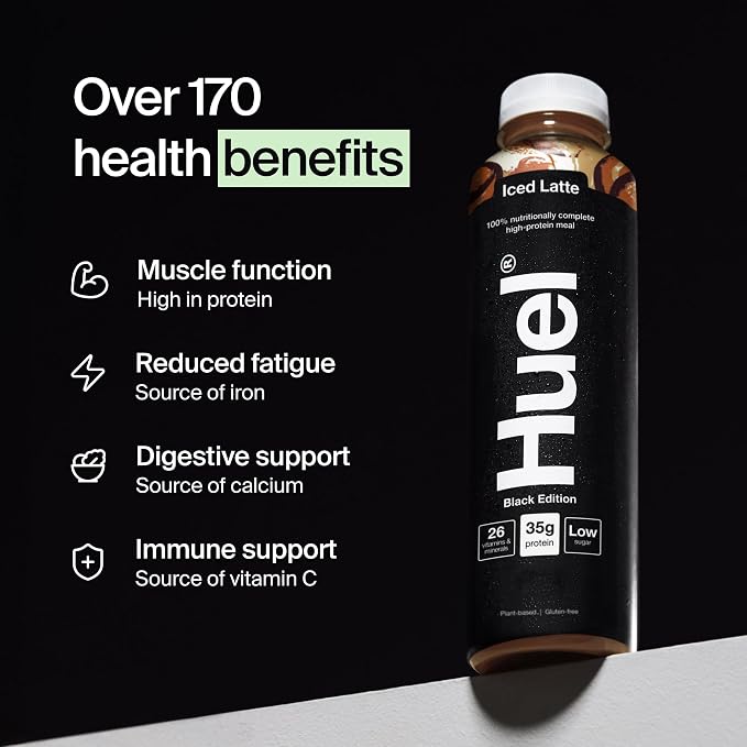 Huel Black Edition RTD | 8x500ml 35g Protein | Iced Latte
